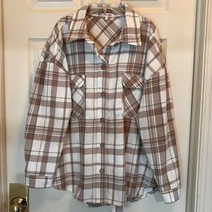 STELLA TWEED PLAID SHACKET